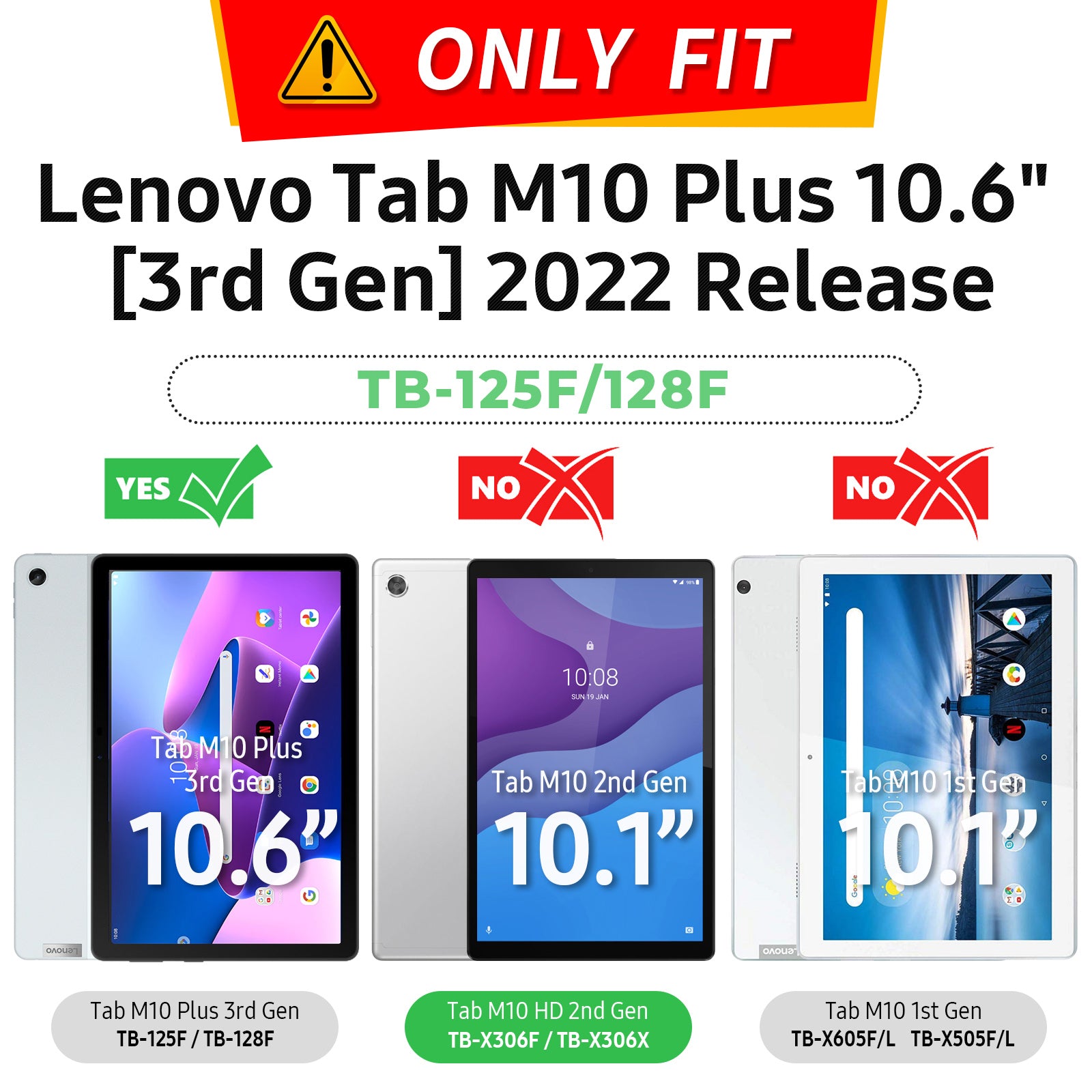 Lenovo Tab M10 Plus 3rd Gen 10.6 Inch Case 2022